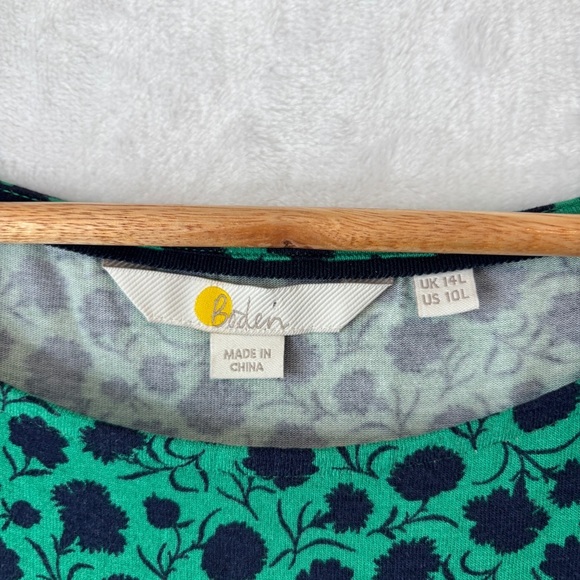 Boden green blue flower Evelyn Midi Dress 10 Long - Picture 7 of 11